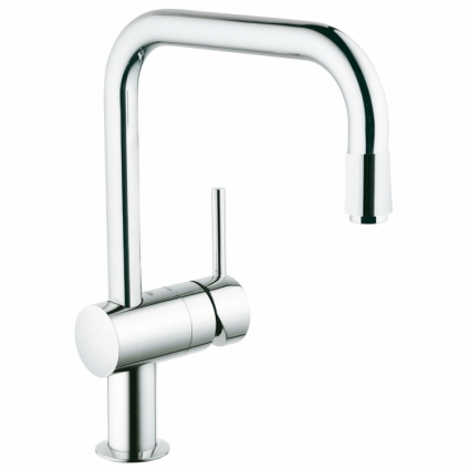Смеситель для кухонной мойки Grohe Minta с выдвижным U-изливом, однорычажный, хром