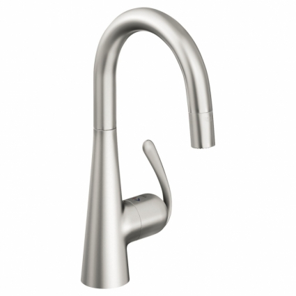 Смеситель для кухонной мойки Grohe Zedra с выдвижным изливом/лейкой, однорычажный, матовый