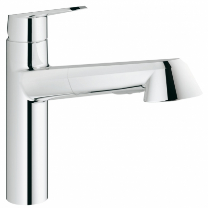 Смеситель для кухонной мойки Grohe Eurodisc Cosmopolitan с выдвижной лейкой, однорычажный, хром