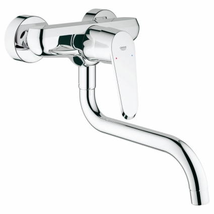Смеситель для кухонной мойки Grohe Eurodisc Cosmopolitan, настенный с низким изливом, однорычажный, хром