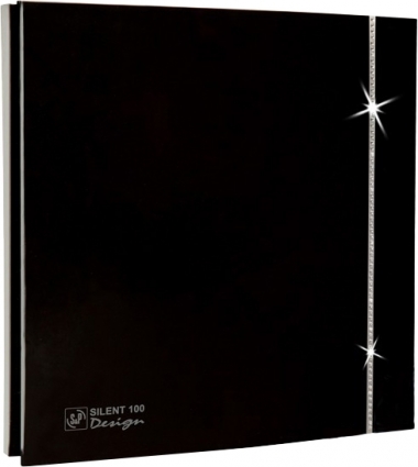 Вытяжной вентилятор Soler&Palau Silent 100 CZ Design black swarovski черный, с обратным клапаном