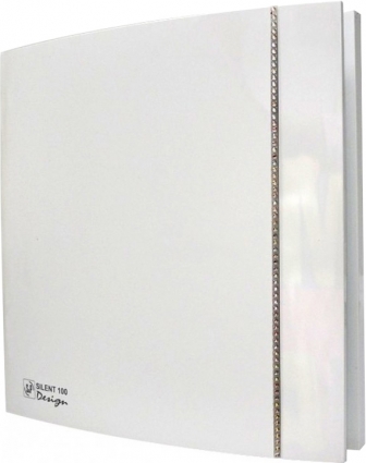 Вытяжной вентилятор Soler&Palau Silent 100 CZ Design swarovski белый, с обратным клапаном