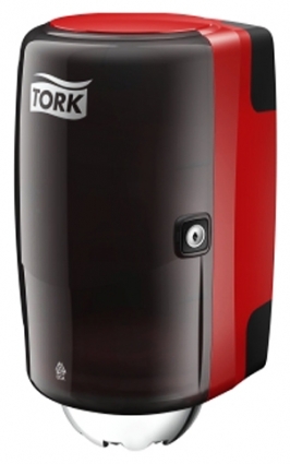 Диспенсер бумажных полотенец Tork Performance 658008 M1 красный механический, округлый, 17.9x20.4x34.7 см