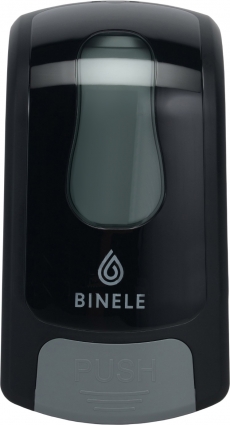 Диспенсер для мыла Binele mBase DE01BB для картриджей механический, округлый, 15.4x10x28 см