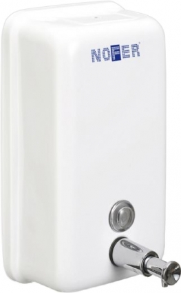Диспенсер для мыла Nofer Inox 03001.W механический, прямоугольный, нержавеющая сталь, латунь, 12.1x7x21 см