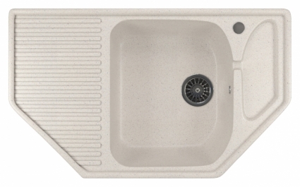 Мойка кухонная Mixline ML-GM24 белый матовая, многоугольная, с крылом, 78x49 см
