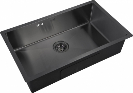 Мойка кухонная Zorg Inox PVD 7444 grafit брашированная, прямоугольная, 74x44 см