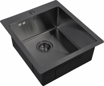 Мойка кухонная Zorg Inox PVD 4551 grafit брашированная, прямоугольная, 45x51 см