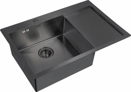 Мойка кухонная Zorg Inox PVD 7851 L grafit брашированная, прямоугольная, 78x51 см