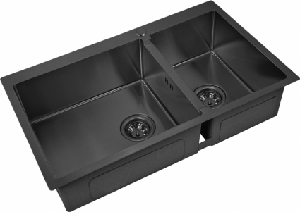 Мойка кухонная Zorg Inox PVD 78-2-51 L grafit брашированная, прямоугольная, 78x51 см