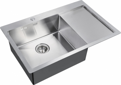 Мойка кухонная Zorg Inox R 7851 L брашированная, прямоугольная, с крылом, 78x51 см