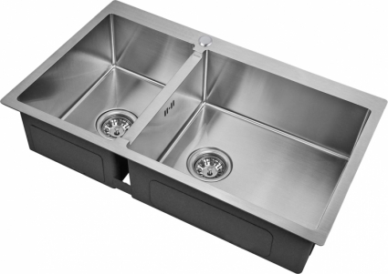 Мойка кухонная Zorg Inox R 78-2-51 R брашированная, прямоугольная, 78x51 см