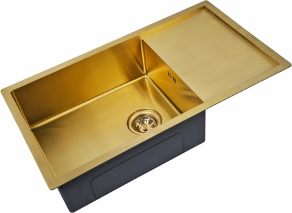 Мойка кухонная Zorg Inox PVD SZR-7844 bronze брашированная, прямоугольная, 78x44 см