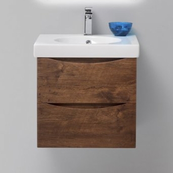 Тумба с раковиной BelBagno Fly 50 rovere moro, подвесная, с ящиками