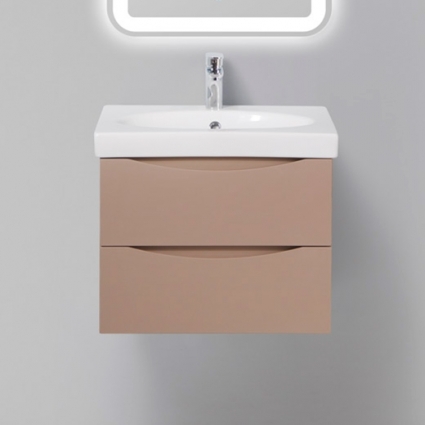 Тумба с раковиной BelBagno Fly 60 cappuccino lucido, подвесная, с ящиками