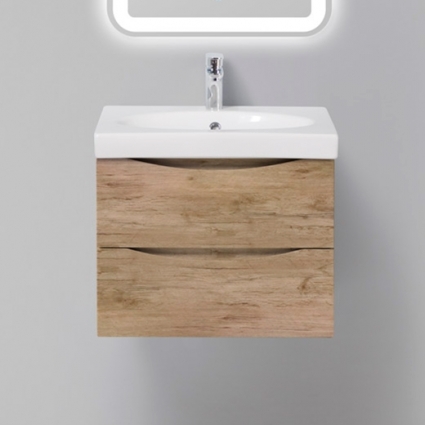 Тумба с раковиной BelBagno Fly 60 rovere nature, подвесная, с ящиками