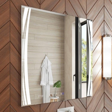 Зеркало Vigo Elen Luxe 60 прямоугольное, с подсветкой, с электронными часами