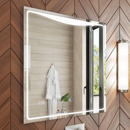 Зеркало Vigo Eva Luxe 60 прямоугольное, с подсветкой, с электронными часами