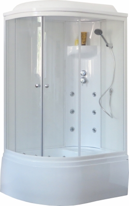 Душевая кабина Royal Bath RB 8120BK3-WT R прямоугольная-асимметричная, поддон глубокий