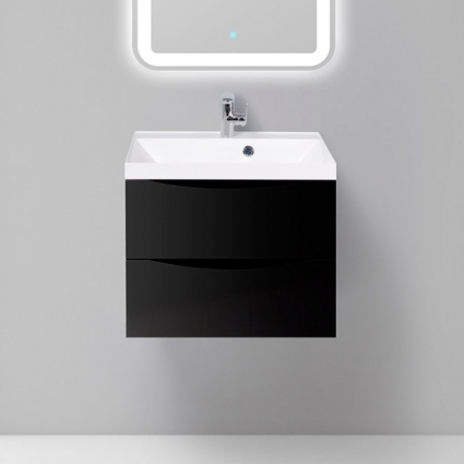 Тумба для комплекта BelBagno Marino 60 nero lucido подвесная, с ящиками