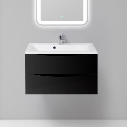 Тумба для комплекта BelBagno Marino 80 nero lucido подвесная, с ящиками