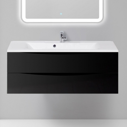 Тумба для комплекта BelBagno Marino 120 nero lucido подвесная, с ящиками
