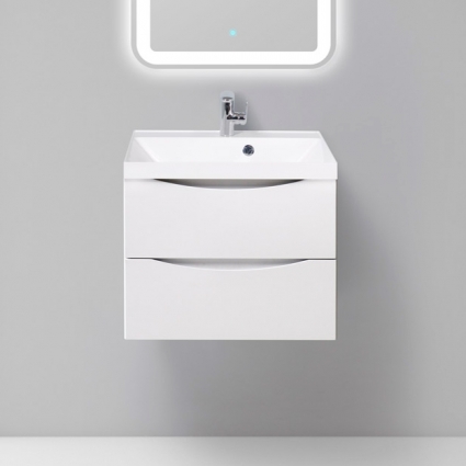 Тумба с раковиной BelBagno Marino 60 bianco opaco, подвесная, с ящиками