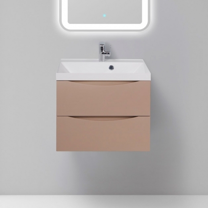 Тумба с раковиной BelBagno Marino 60 capucino lucido, подвесная, с ящиками