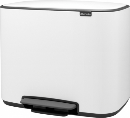Мусорное ведро Brabantia Bo Pedal Bin 121142 23 + 11 л цвет белый, напольное