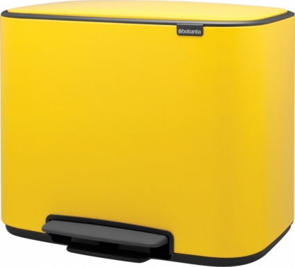 Мусорное ведро Brabantia Bo Pedal Bin 121043 11 + 11 + 11 л цвет желтый, напольное
