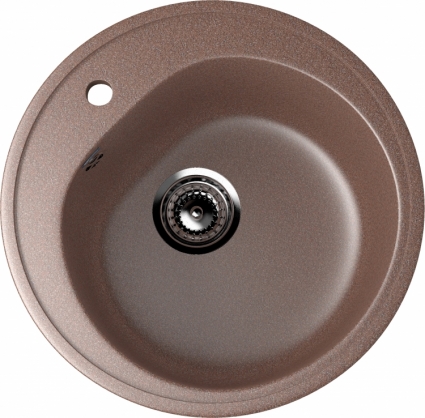 Мойка кухонная Ulgran U-101-307 терракотовый матовая, круглая, 50x50 см