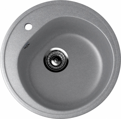 Мойка кухонная Ulgran U-101-342 графитовый матовая, круглая, 50x50 см