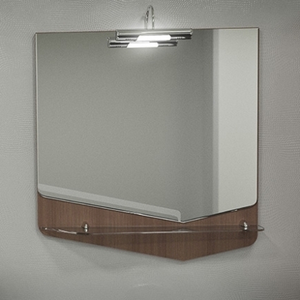 Зеркало Velvex Crystal Cub 70 темный лен прямоугольное, с полками