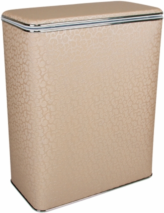 Корзина для белья Geralis FLH-B бежевая, хром, большая в стиле ретро
