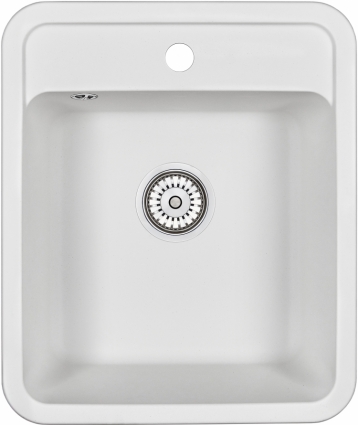 Мойка кухонная Floracio Compact 430 белая матовая, прямоугольная, 42x50 см