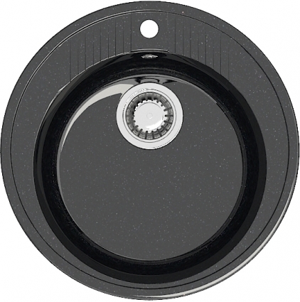 Мойка кухонная Marrbaxx Лексия Z006Q004 чёрный глянцевая, круглая, 51.5x51.5 см