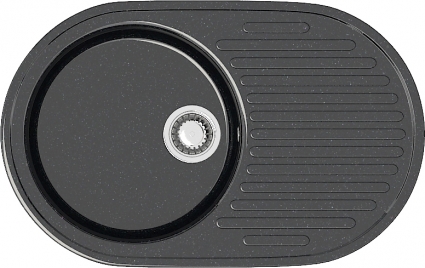 Мойка кухонная Marrbaxx Наоми Z011Q004 чёрный глянцевая, овальная, 72x45.5 см