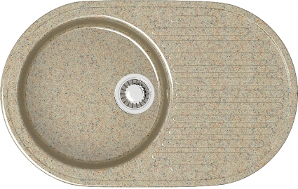Мойка кухонная Marrbaxx Наоми Z011Q005 песочный глянцевая, овальная, 72x45.5 см