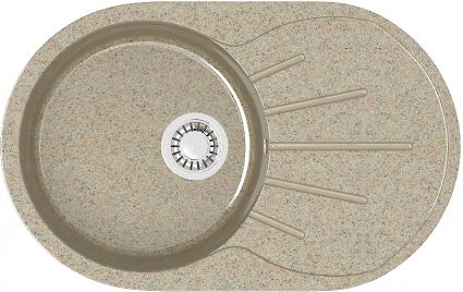 Мойка кухонная Marrbaxx Касандра Z110Q005 песочный глянцевая, овальная, 73x45 см