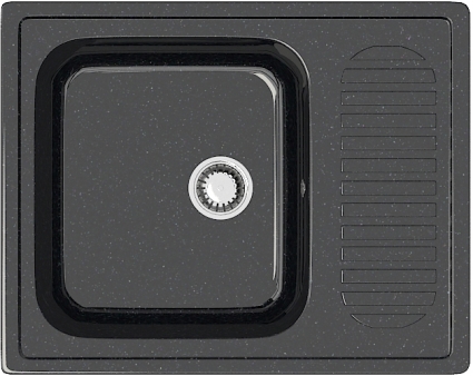 Мойка кухонная Marrbaxx Арлин Z015Q004 чёрный глянцевая, прямоугольная, 63.5x49 см