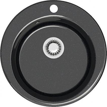 Мойка кухонная Marrbaxx Виктори Z030Q004 чёрный глянцевая, круглая, 47.5x47.5 см