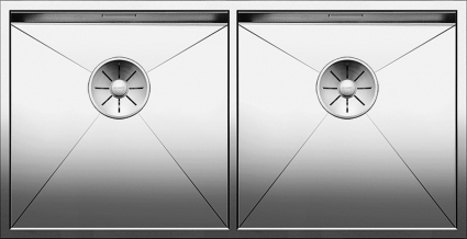 Мойка кухонная Blanco Zerox 400/400-U зеркальная, прямоугольная, 86.5x44 см