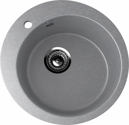 Мойка кухонная Ulgran U-405-342 графитовая матовая, круглая, 49.5x49.5 см