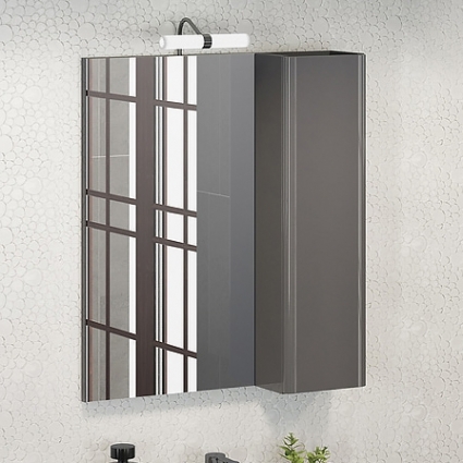 Зеркало-шкаф Comforty Рим 60 серое правое, с доводчиками