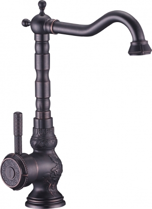 Смеситель Lemark Jasmine LM6645ORB для кухонной мойки однорычажный, черный
