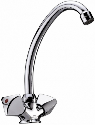 Смеситель Paini Classica BKCR570AEFFKM для кухонной мойки двухвентильный, хром