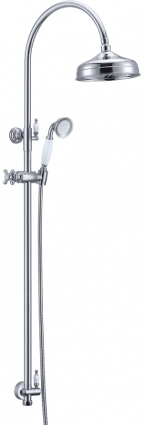 Душевая стойка Boheme Brillante 403 хром, штанга 130 см, шланг 150 см