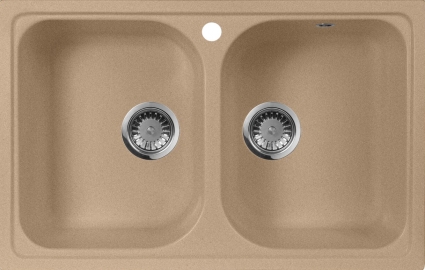 Мойка кухонная AquaGranitEx M-15 песочная матовая, прямоугольная, 77.5x49.5 см