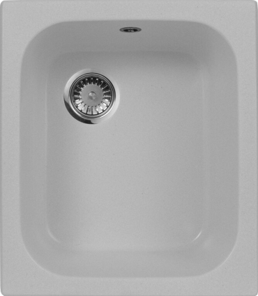 Мойка кухонная AquaGranitEx M-17 серая матовая, прямоугольная, 42x48.5 см
