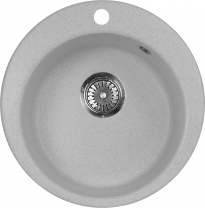 Мойка кухонная AquaGranitEx M-05 серая матовая, круглая, 47x47 см